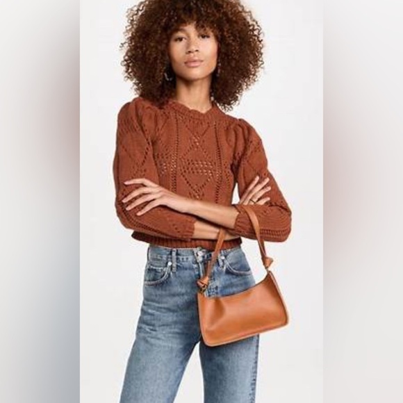 Mink Pink Cable Knit Sweater Size Medium in the color Ginger. Retails 129.95 - Picture 1 of 7